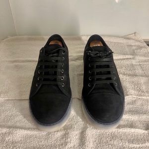 LANVIN men’s suede leather sneakers (dark blue)